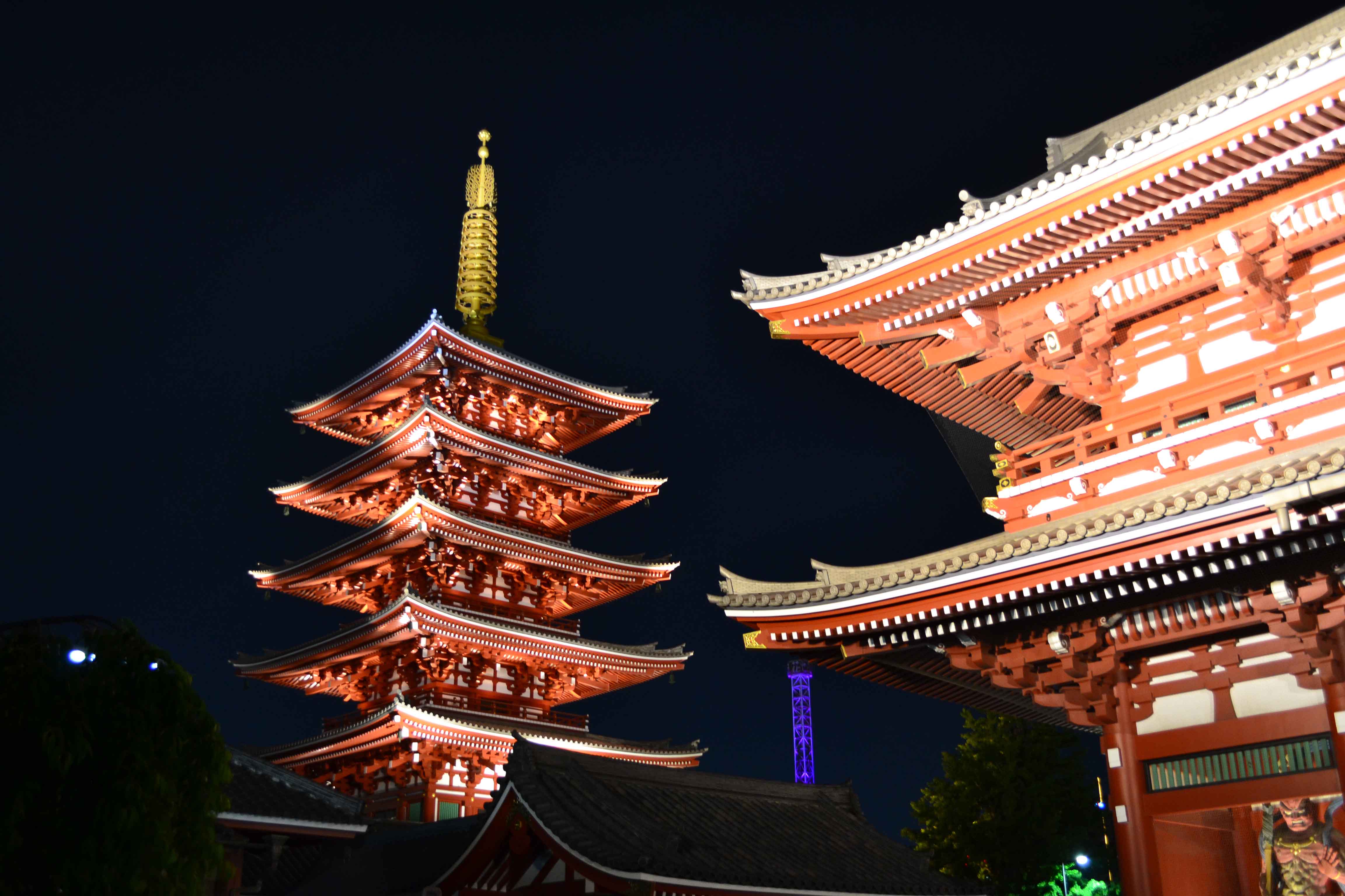 Templo de Asakusa al atardecer Una vista serena del Templo de Asakusa en Tokio, iluminado por los tonos cálidos del atardecer.